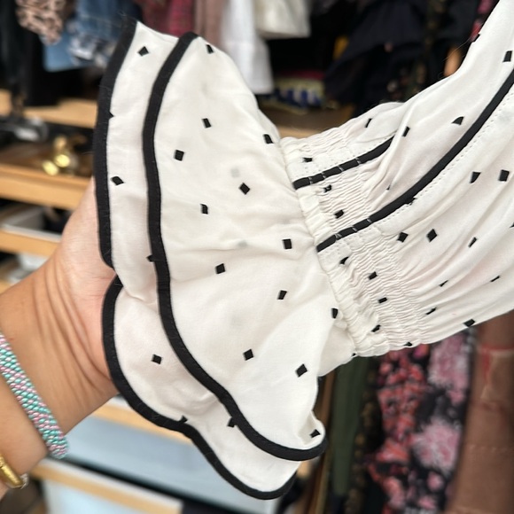Anne Fontaine Jane Geometric polka dot Print Ruffle sz44 - Picture 8 of 8